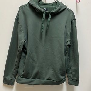 hooded army green nike sweatshirt